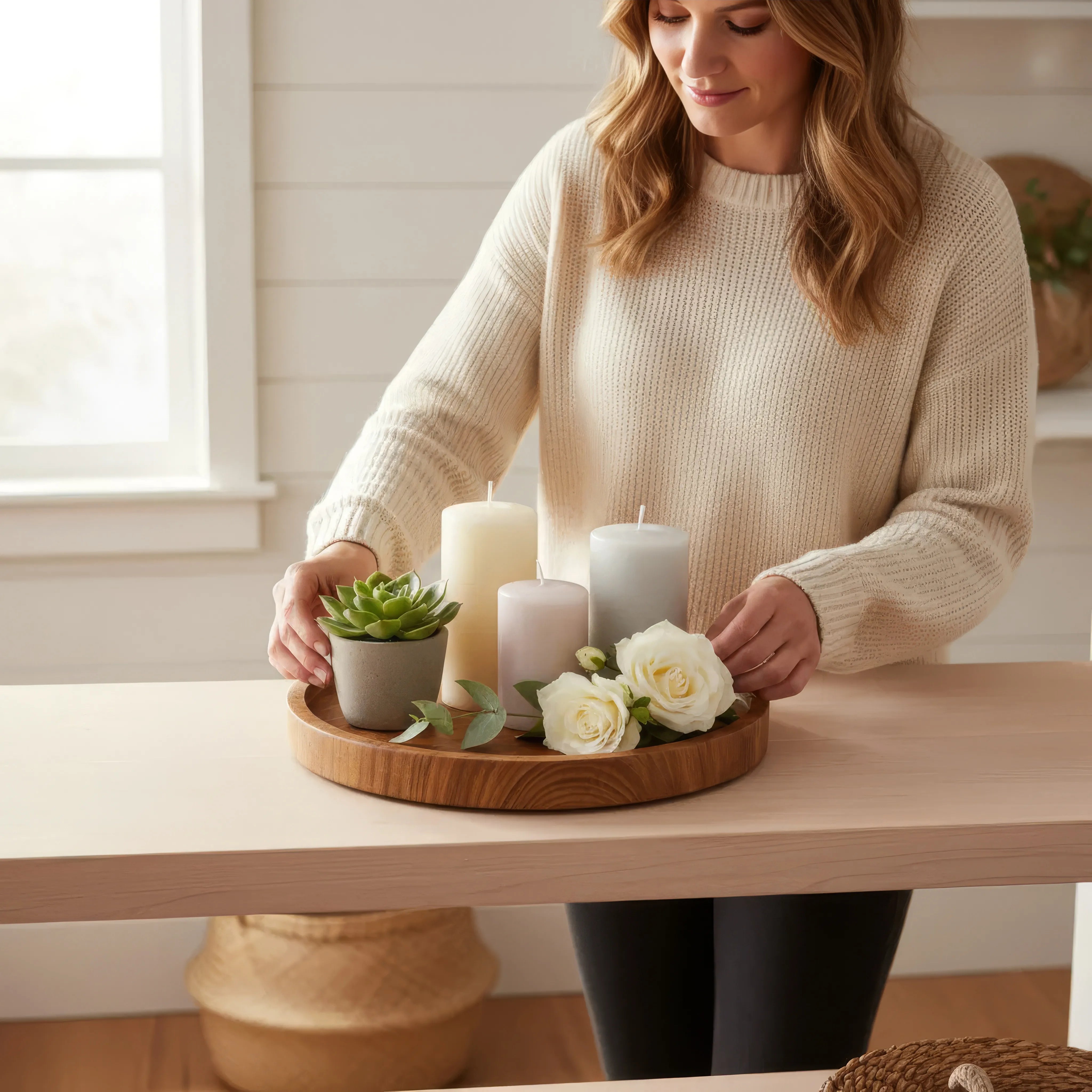 Rana – Rundes Tablett für Küchenliebhaber hochwertiges Naturholz