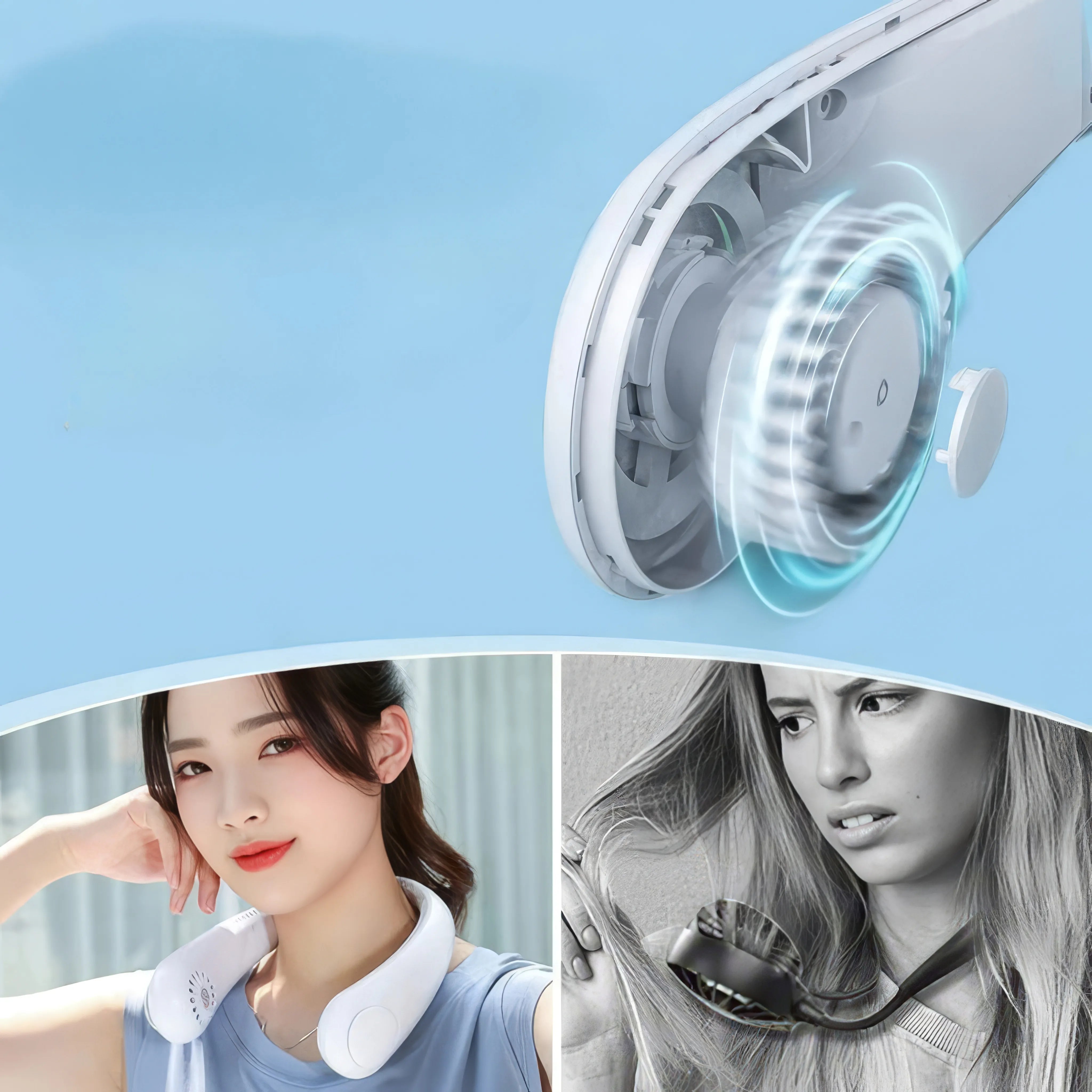 Mixxy - Tragbarer Nackenventilator mit USB-Aufladung