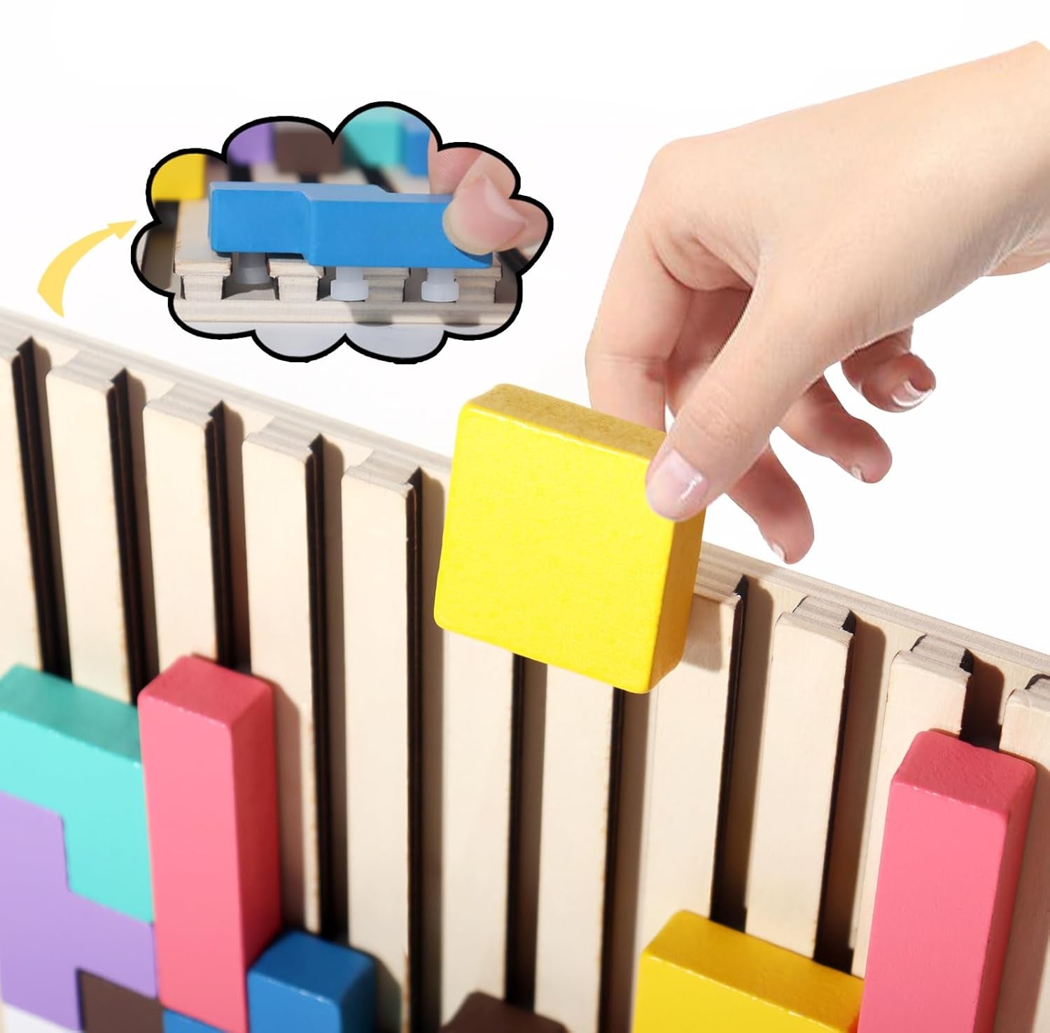 Familienzeit - Tetris 3D Holzpuzzle für Kinder