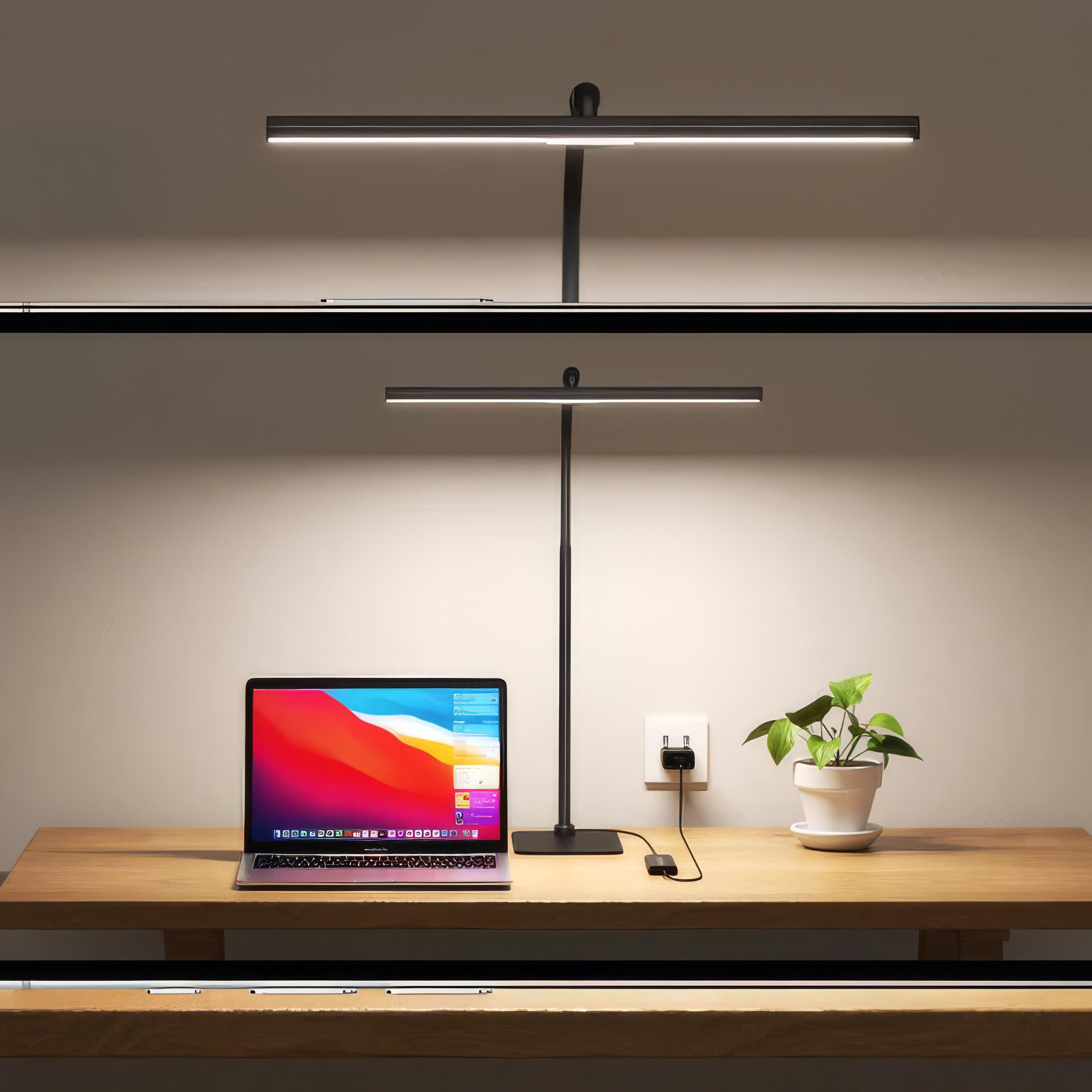 Zenithis - Moderne Schwarze LED-Schreibtischlampe mit Flexiblem Hals und Dimmbarem Licht
