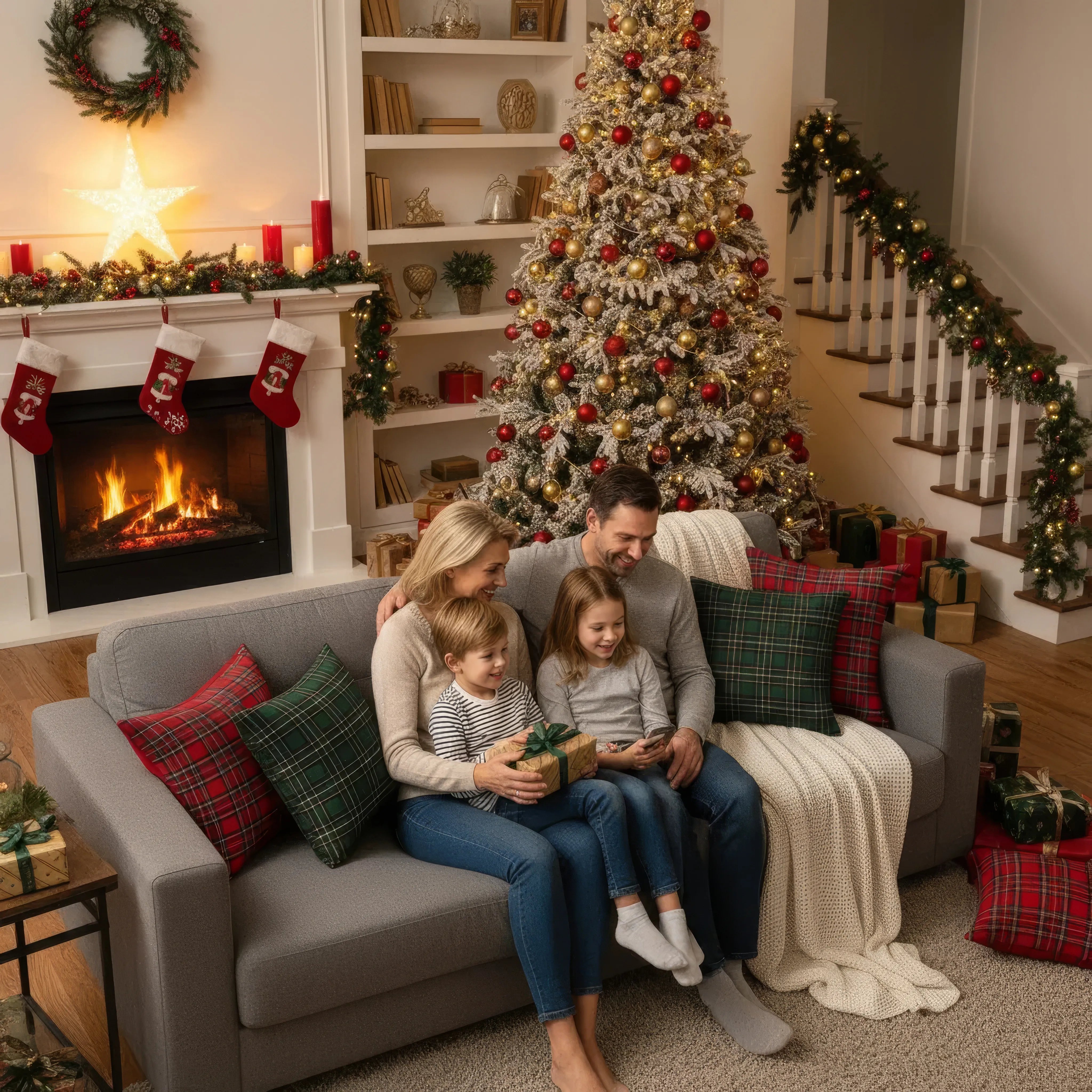 Kira – Weihnachtsliebhaber Kissenbezüge klassisches Karomuster