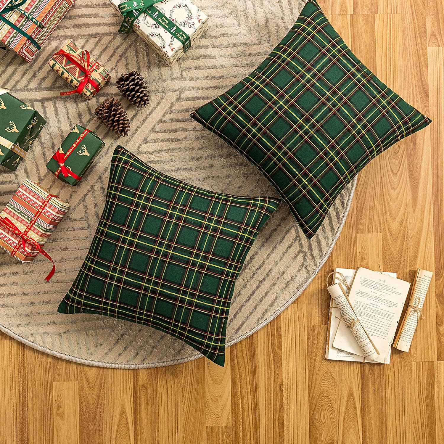 Kira – Weihnachtsliebhaber Kissenbezüge klassisches Karomuster