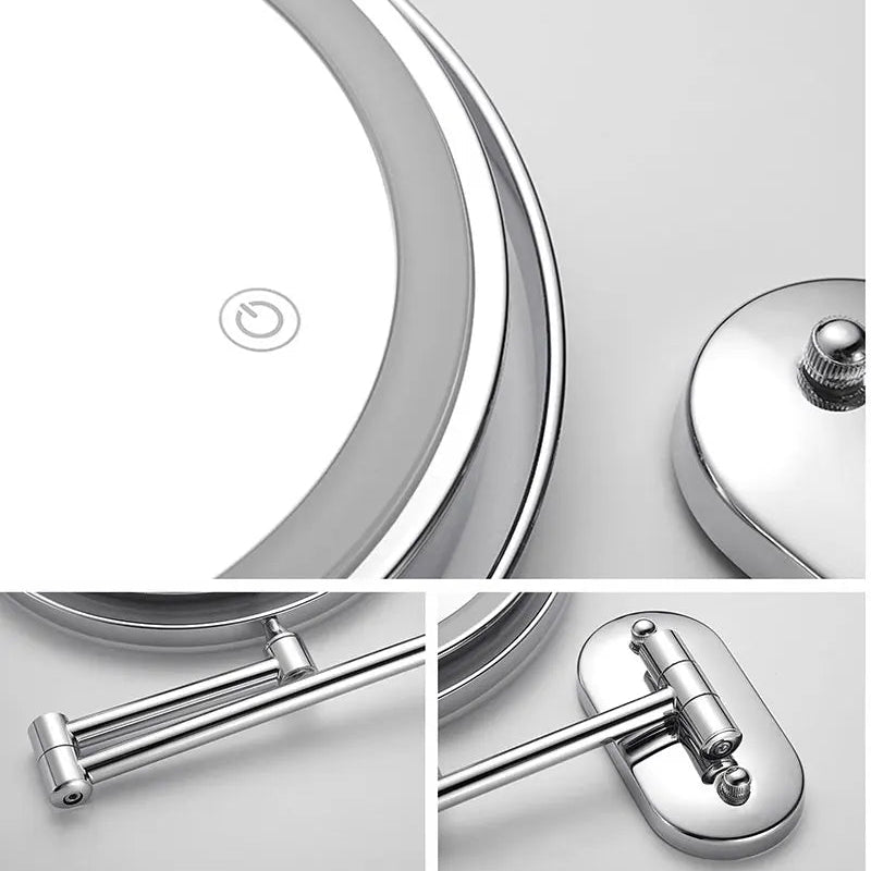 Evida LED-Vergrößerungsspiegel mit Chrom-Finish - Präzises Schminken