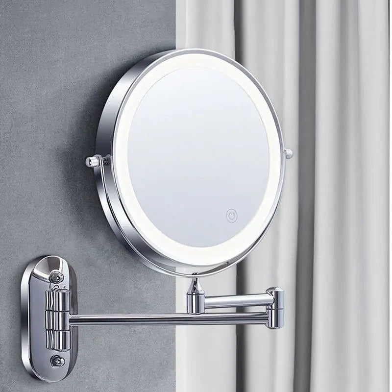 Evida LED-Vergrößerungsspiegel mit Chrom-Finish - Präzises Schminken