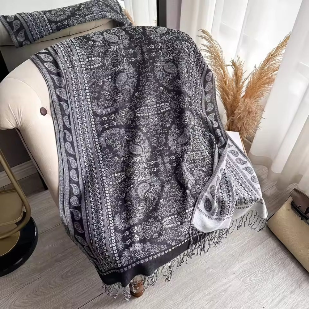 Artisan Boho Bloom Schal Damen - Leichter Jacquard-Schal für Jeden Anlass 0