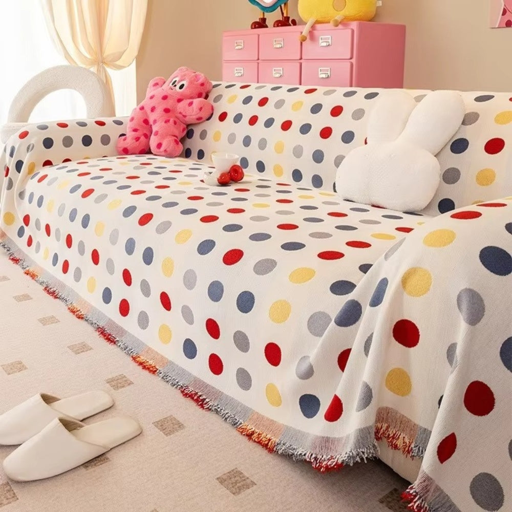 Bunte Polka-Dot Sofaabdeckung - Weich, Langlebig & Vielseitig für Sofa Abdeckung 1