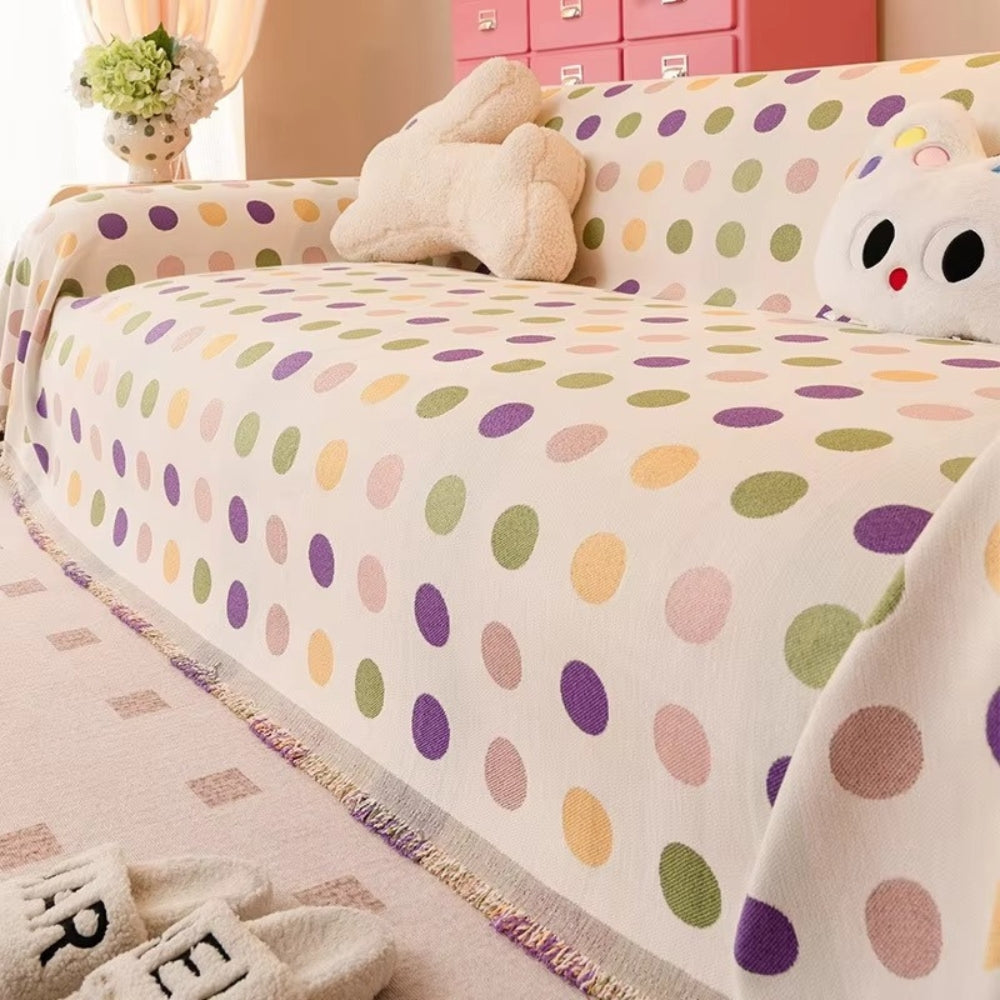 Bunte Polka-Dot Sofaabdeckung - Weich, Langlebig & Vielseitig für Sofa Abdeckung 2