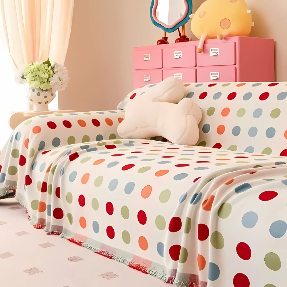 Bunte Polka-Dot Sofaabdeckung - Weich, Langlebig & Vielseitig für Sofa Abdeckung 3
