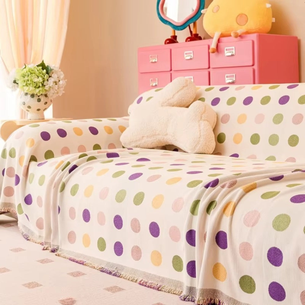 Bunte Polka-Dot Sofaabdeckung - Weich, Langlebig & Vielseitig für Sofa Abdeckung 4