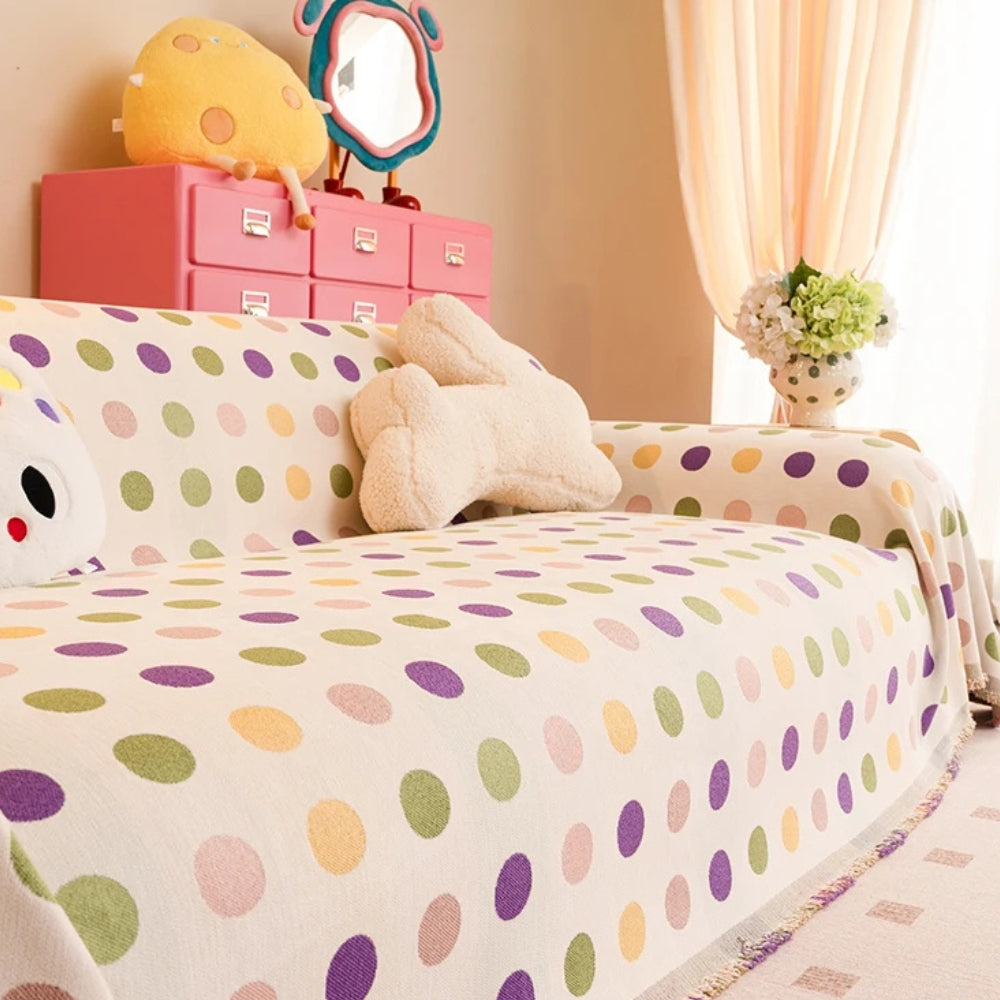 Bunte Polka-Dot Sofaabdeckung - Weich, Langlebig & Vielseitig für Sofa Abdeckung 5