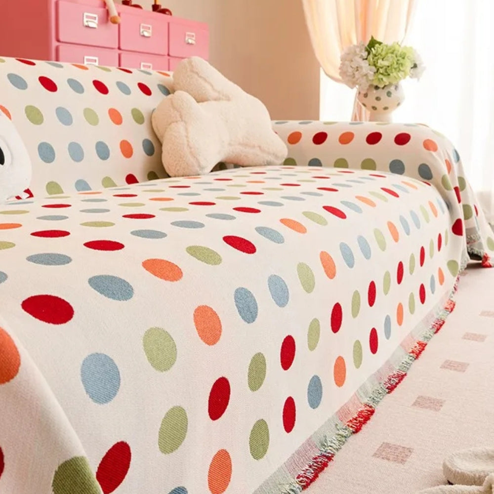 Bunte Polka-Dot Sofaabdeckung - Weich, Langlebig & Vielseitig für Sofa Abdeckung 6