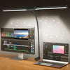 Dimmbare Doppelkopf-LED-Schreibtischlampe mit USB-Anschluss und 3 Farbmodi 0