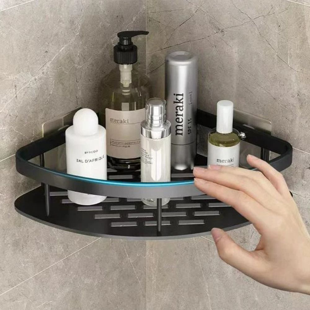 Duschregal Ohne Bohren - Modernes Duschablage Mit Abnehmbarem Haken aus Aluminium 2