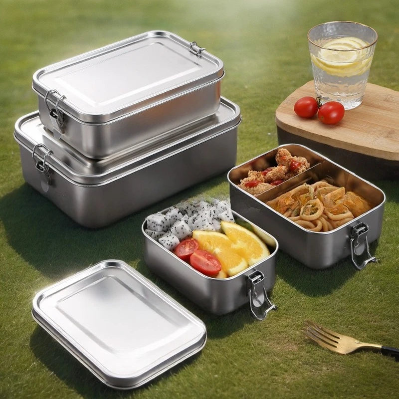 Edelstahl Brotdose 1200ML - Praktische Lunchbox für Snacks und Obst, Umweltfreundlich 0