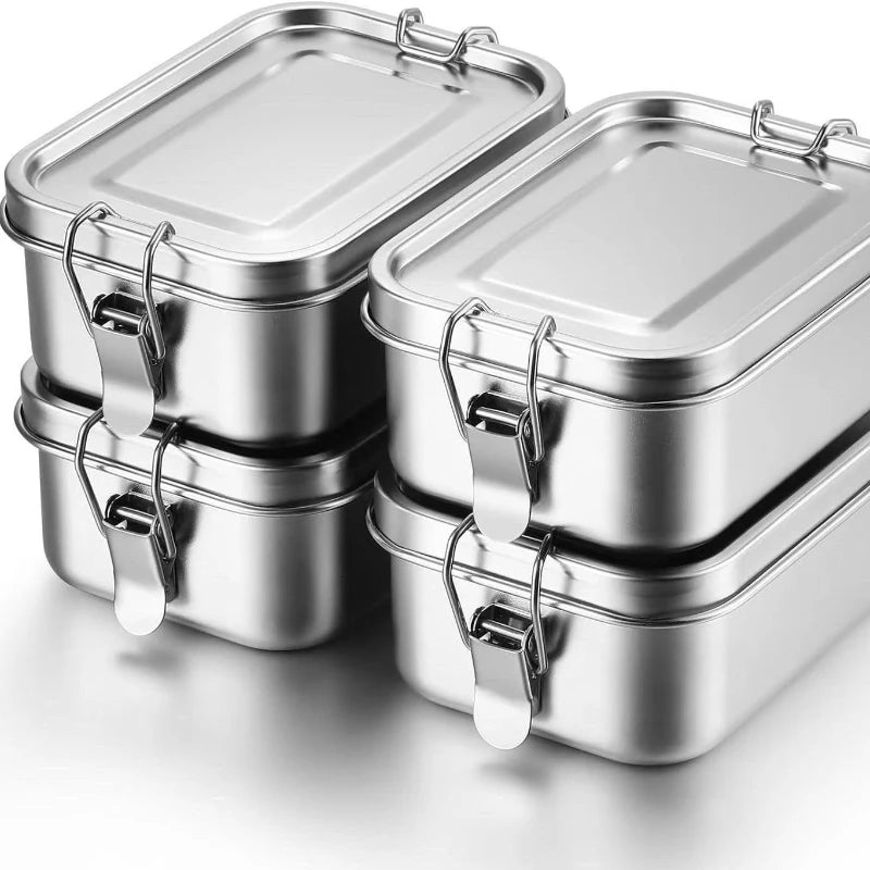 Edelstahl Brotdose 1200ML - Praktische Lunchbox für Snacks und Obst, Umweltfreundlich 4