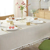 Elegante Gestreifte Tischdecke Abwaschbar Für Indoor & Outdoor Nutzung 7