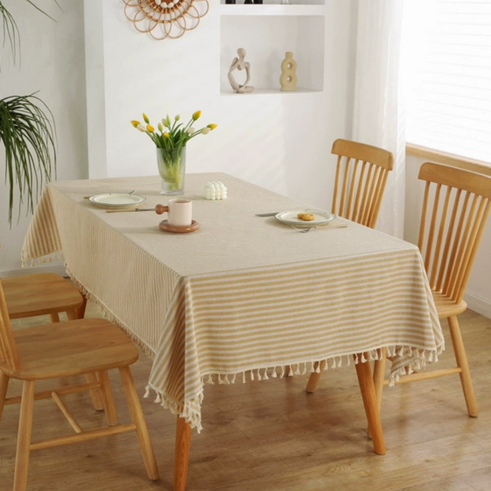Elegante Gestreifte Tischdecke Abwaschbar Für Indoor & Outdoor Nutzung 9