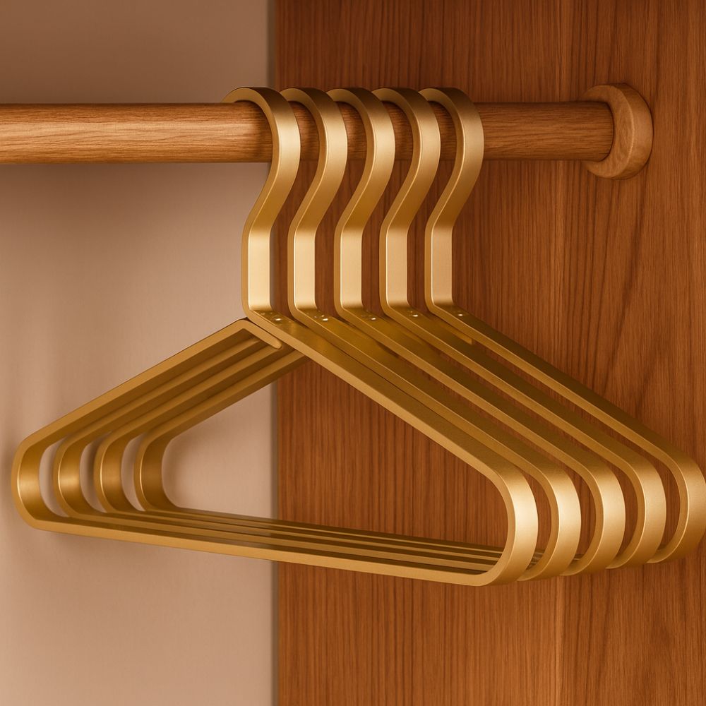 Elegante Kleiderbügel Metall - Platzsparend, Rutschfest, 4er Set aus Aluminium 0