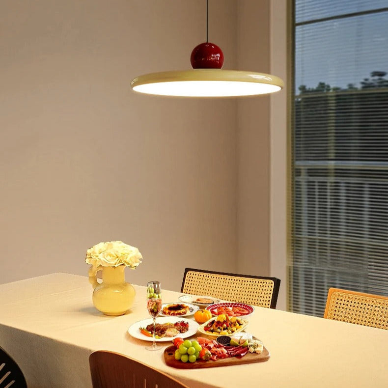 Elegante LED Pendelleuchte für Esstisch oder Esszimmer - Cremefarbenes Glasdesign 5