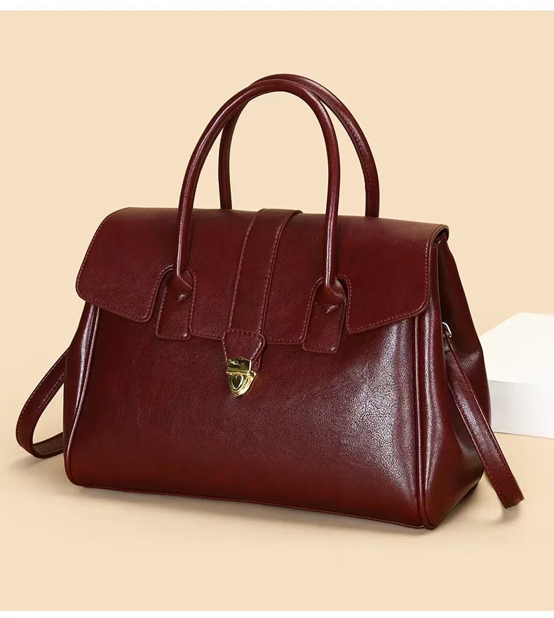 Elegante PU-Leder Arbeitstasche Damen mit Abnehmbarem Schultergurt für Büro und Alltag 2