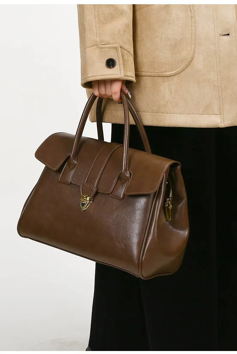 Elegante PU-Leder Arbeitstasche Damen mit Abnehmbarem Schultergurt für Büro und Alltag 4