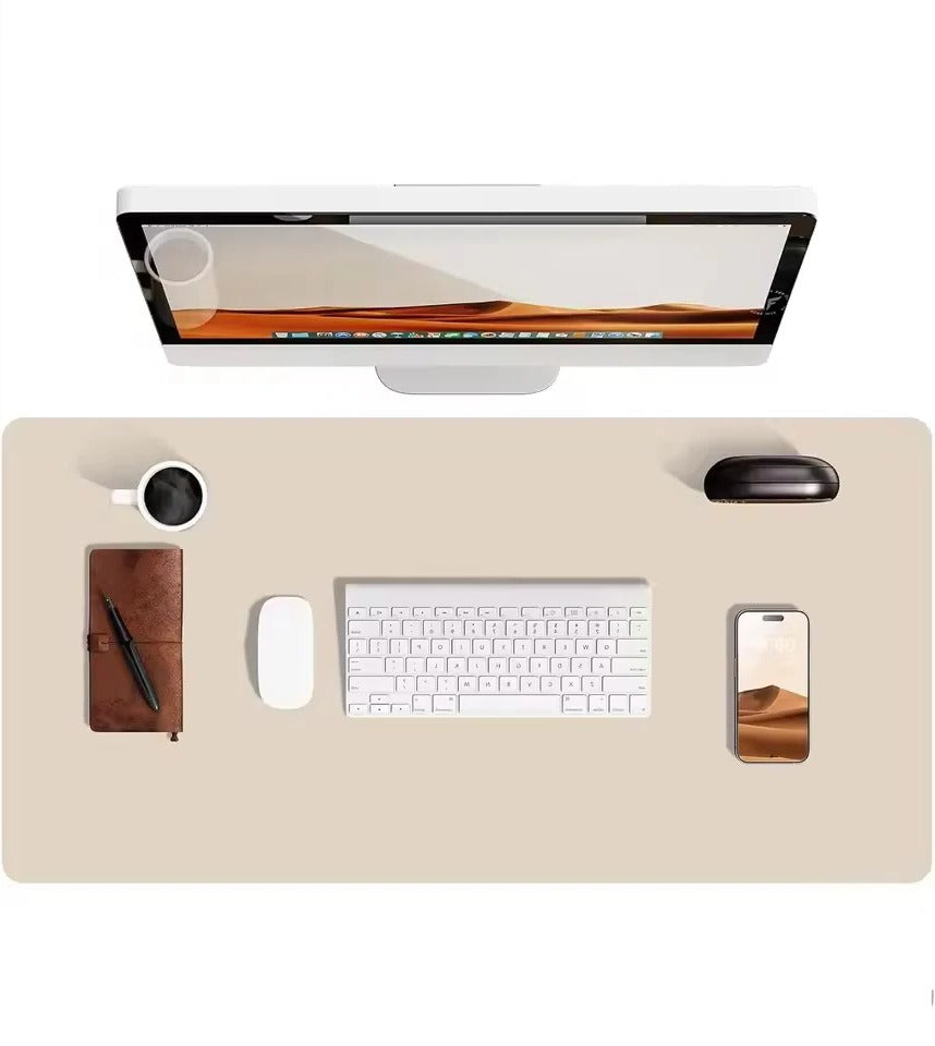 Elegante PU-Leder Schreibtischmatte mit Rutschfester Unterlage & Wasserabweisend 0
