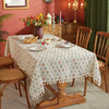 Elegante Tischdecke Abwaschbar Mit Blütenmuster Und Quasten Für Festliche Anlässe 1