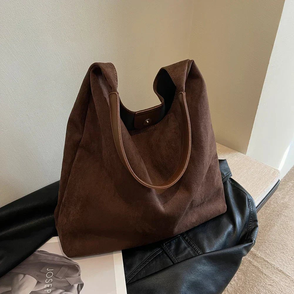 Elegante Wildleder Tasche Braun für Damen - Komfortabler Shopper mit Stil 5