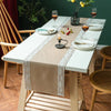 Eleganter Beige Tischläufer Modern mit Verzierten Blütenspitzen für Stilvolle Anlässe 1