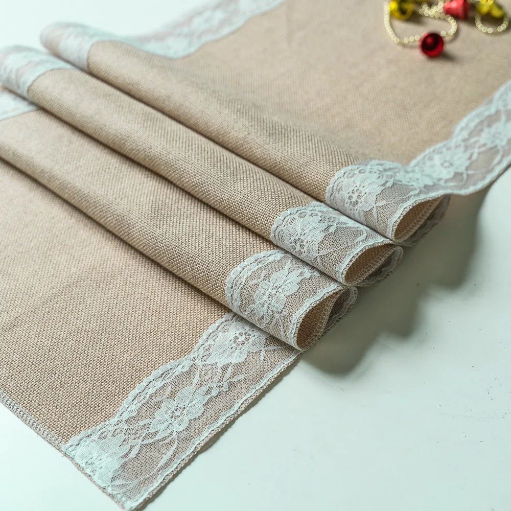 Eleganter Beige Tischläufer Modern mit Verzierten Blütenspitzen für Stilvolle Anlässe 8
