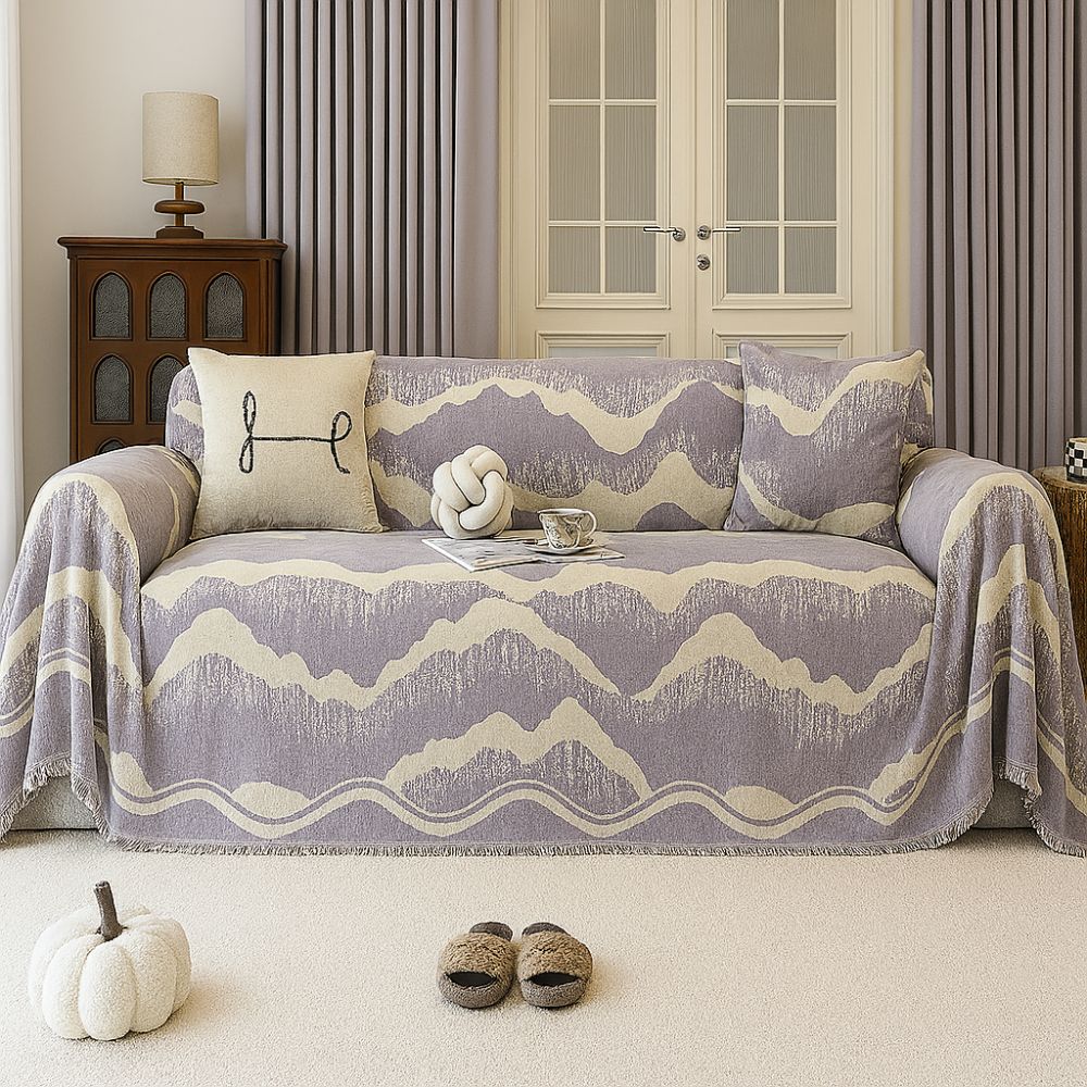 Eleganter Chenille Sofaüberwurf - Maschinenwaschbar & Schutz für Ihr Sofa 0