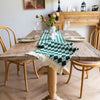Eleganter Kariert Tischläufer mit Quasten - Stilvolles Esstisch-Accessoire aus Mikrofasermischung 8