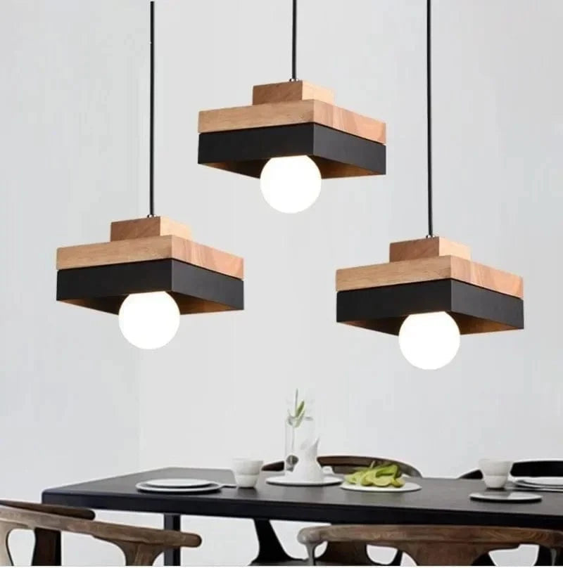 Eleganter Kronleuchter Modern Aus Schmiedeeisen Und Holz - Nordic Design Für Restaurants Und Cafés 2