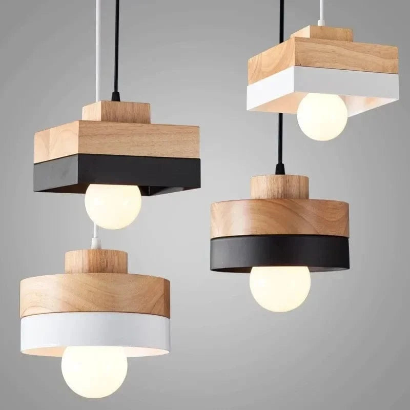 Eleganter Kronleuchter Modern Aus Schmiedeeisen Und Holz - Nordic Design Für Restaurants Und Cafés 3