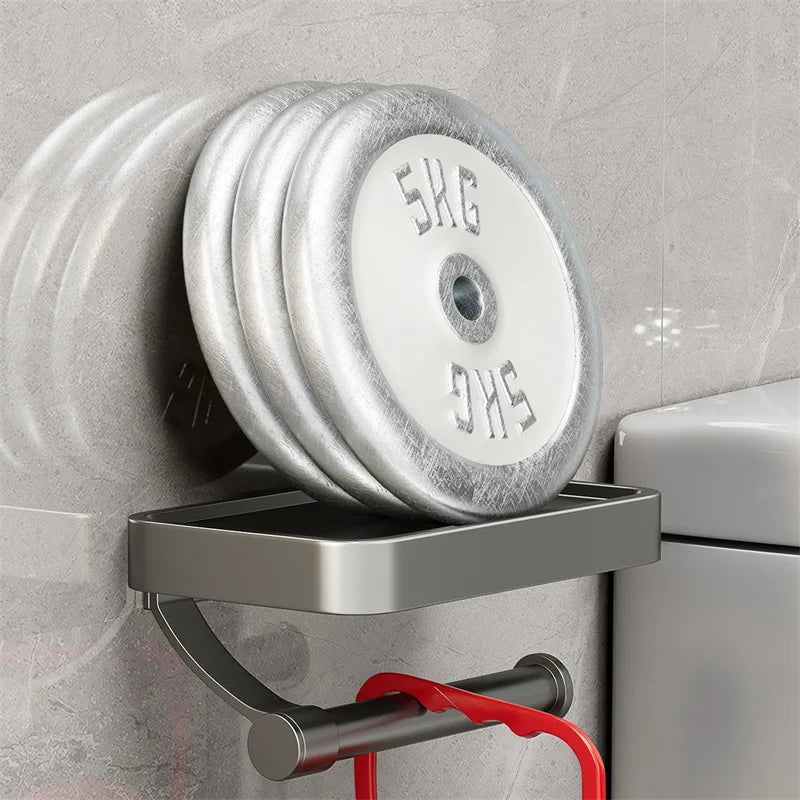 Eleganter Toilettenrollhalter mit Regal für modernes Badezimmer, feuchtigkeitsbeständig und kompakt 5