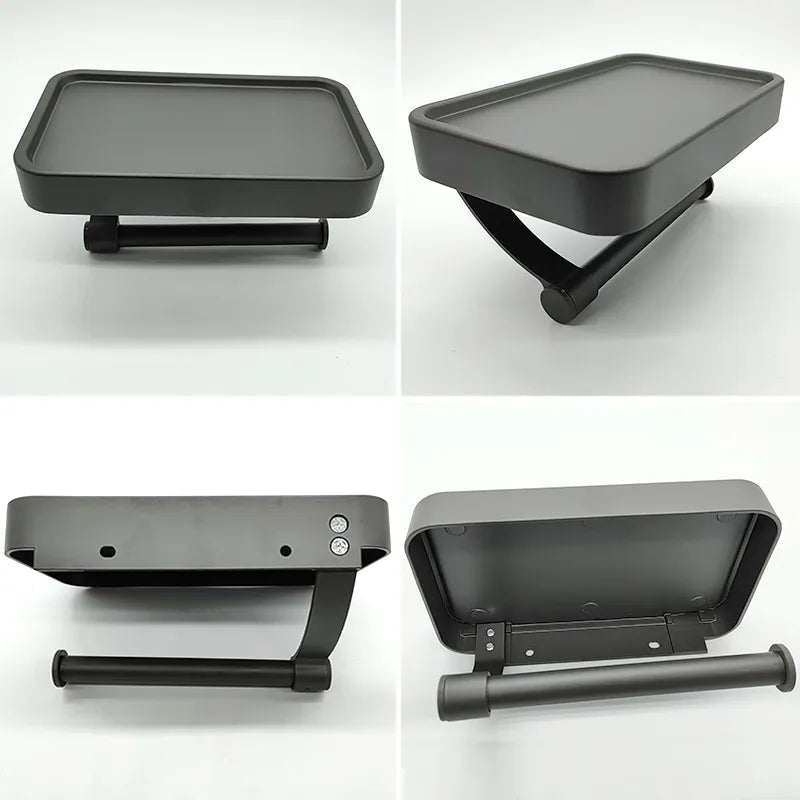 Eleganter Toilettenrollhalter mit Regal für modernes Badezimmer, feuchtigkeitsbeständig und kompakt 8