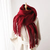 Eleganter Winterschal Damen aus Kaschmirimitation mit Fransen, 240x38 cm 0