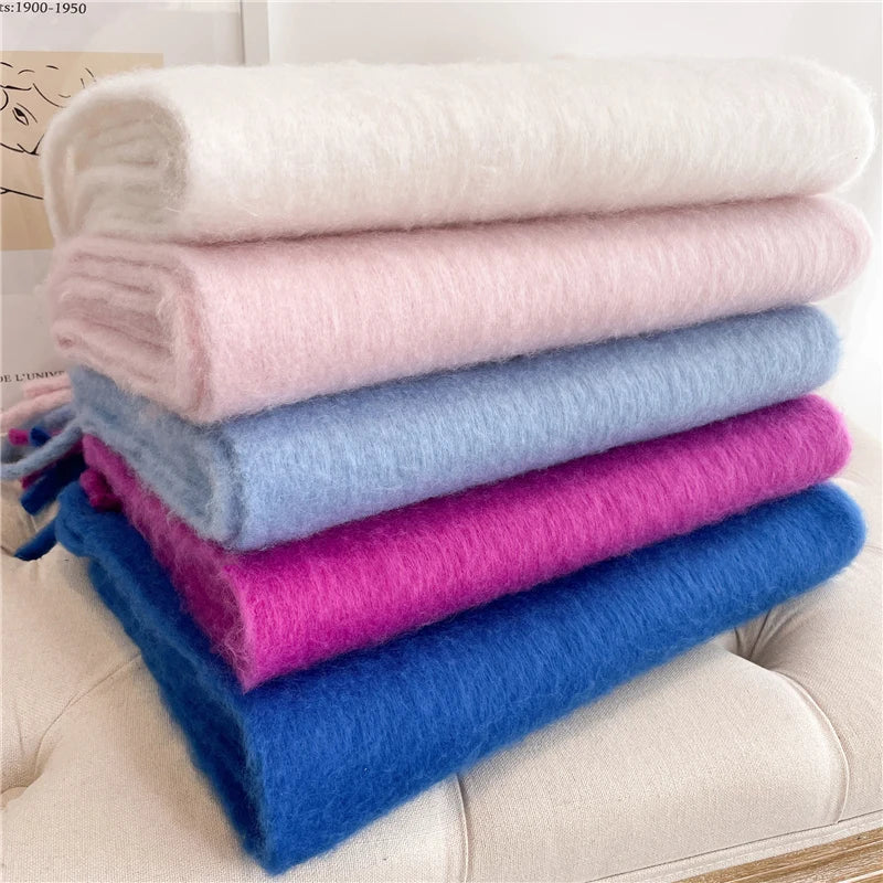 Eleganter Winterschal Damen aus Kaschmirimitation mit Fransen, 240x38 cm 3