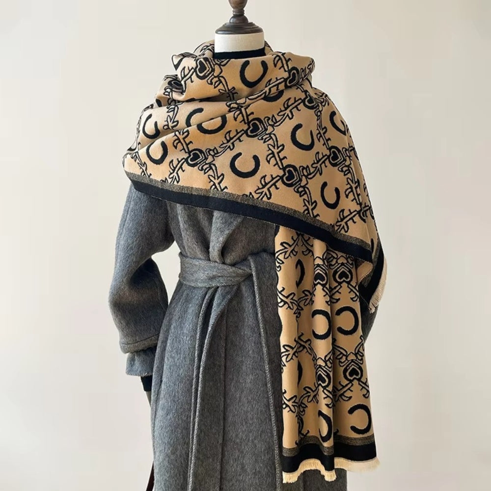 Eleganter Winterschal Damen aus Mikrofaser - Reversibel & Warm für Winter 0