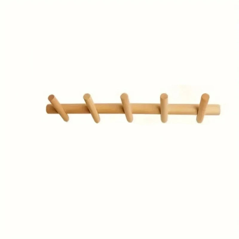 Elegantes Wandregal Aus Eichenholz Mit 4 Oder 5 Haken – Minimalistisches Design Für Ihren Eingangsbereich 4