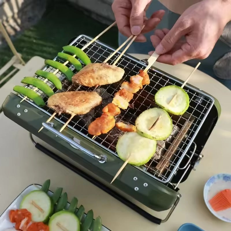 Faltbarer BBQ Grill aus Edelstahl - Tragbar, Ideal für Camping und Picknick 5