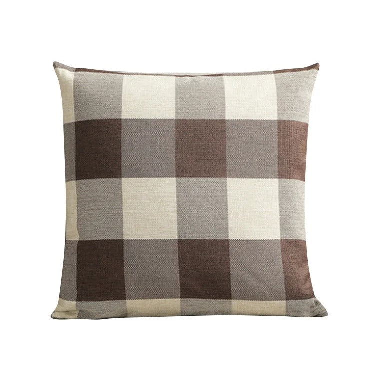 Gemütliche Kissenbedeckung im Landhausstil - Klassisches Herbstplaid aus Baumwoll-Polyester, 45x45 cm 3