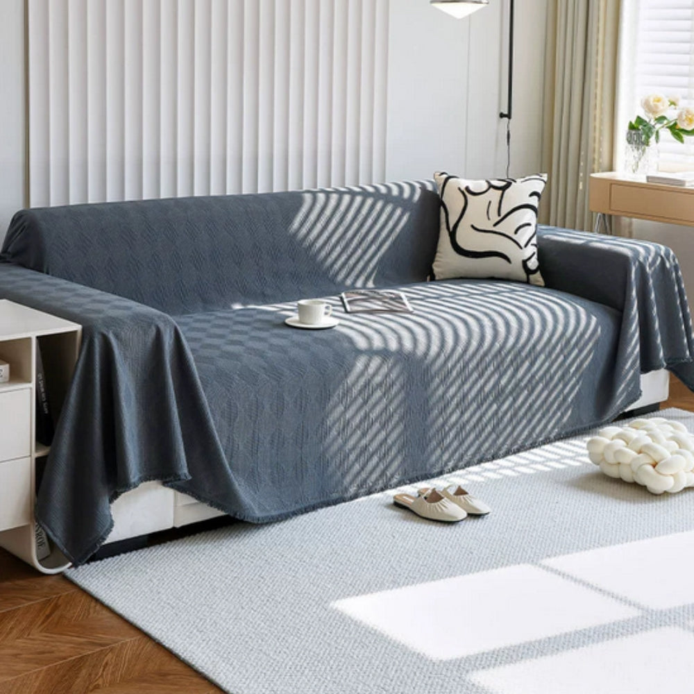 Geometrische Diamond Chenille Sofaabdeckung – Moderner Schutz für Ihr Sofa 0