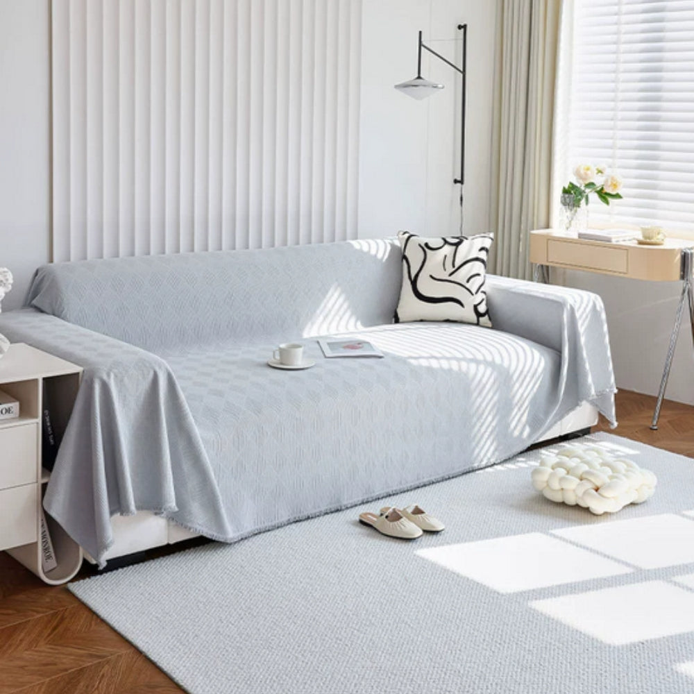 Geometrische Diamond Chenille Sofaabdeckung – Moderner Schutz für Ihr Sofa 4