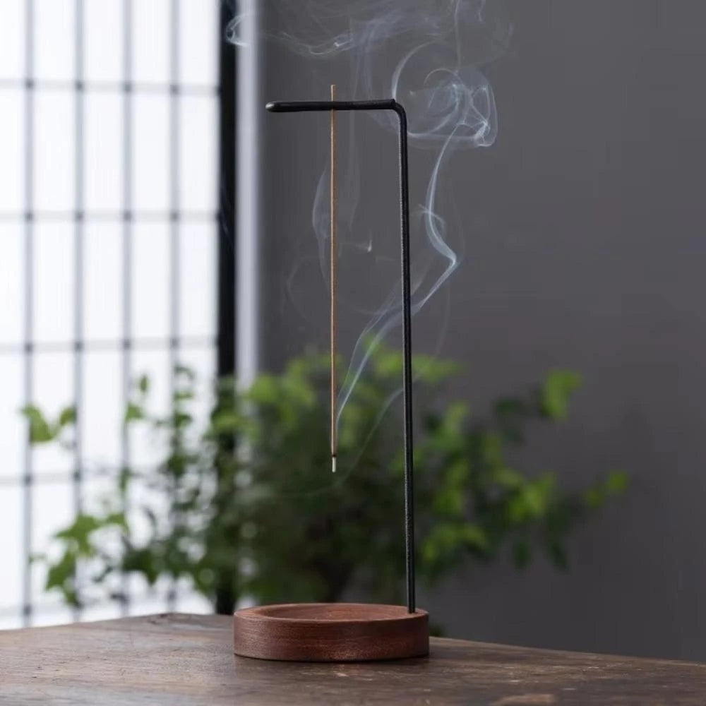 Handgefertigter Holz-Weihrauchbrenner mit Metallhalter für Meditation und Yoga 5