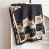 Katzen Jacquard Winterschal Damen – Gemütlicher Winter Schal aus Mikrofasermischung 10
