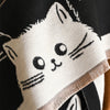 Katzen Jacquard Winterschal Damen – Gemütlicher Winter Schal aus Mikrofasermischung 2