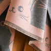 Katzen Jacquard Winterschal Damen – Gemütlicher Winter Schal aus Mikrofasermischung 3