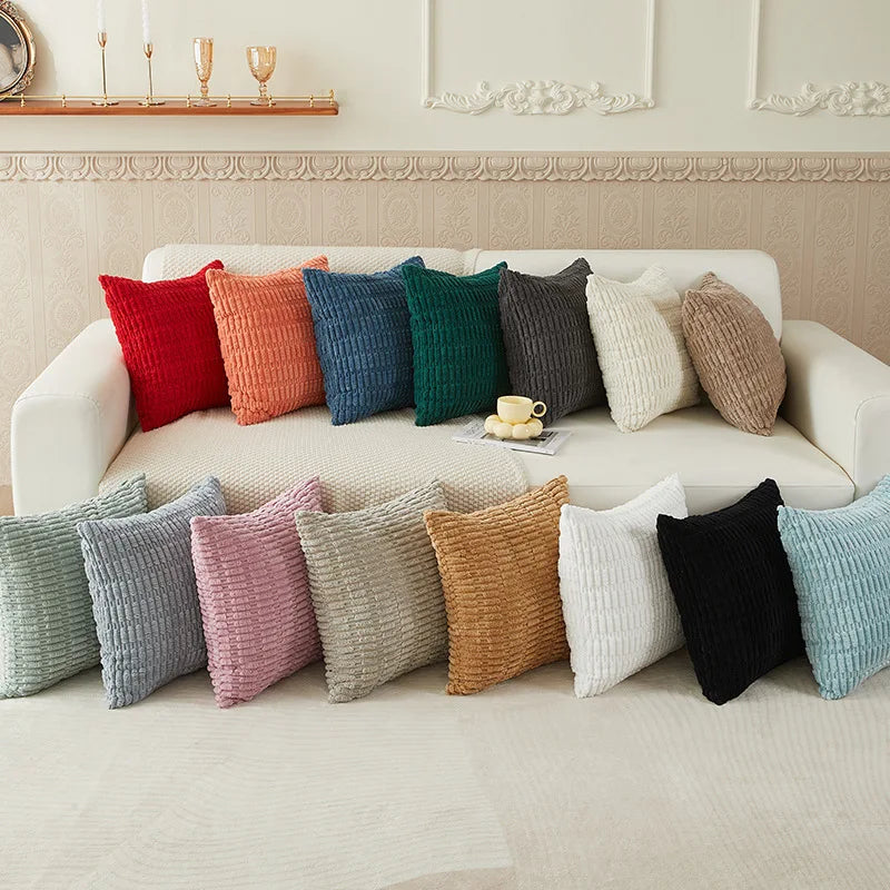 Kuscheliges Corduroy Kissenbezug Set - Wende-Design für Sofakissen und Kissen 0