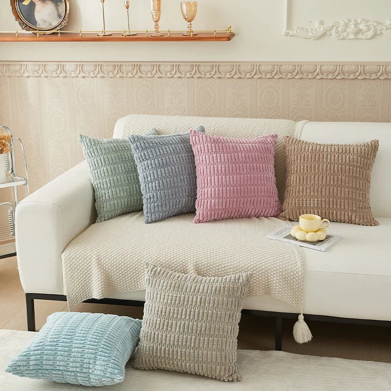 Kuscheliges Corduroy Kissenbezug Set - Wende-Design für Sofakissen und Kissen 2